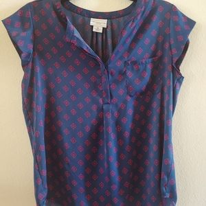 Polyester cap sleeve blouse